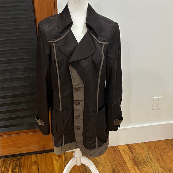 Vintage NWT Wraps by Canvasbacks Dark Brown and Tan Trench Coat - Picture 1 of 9
